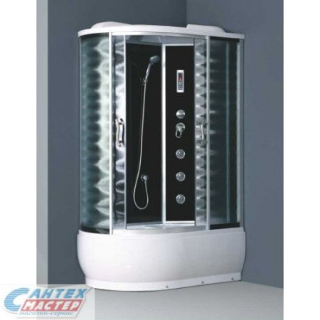 Душевая кабина 85х120х215 см Oporto Shower (правая)  поддон высокий, асимметричная, угловая, двери тонированные, заднее стекло черное, с гидромассажем, с сиденьем, электронная Душевая кабина 85х120х215 см Oporto Shower (правая)  поддон высокий, асимметричная, угловая, двери тонированные, заднее стекло черное, с гидромассажем, с сиденьем, электронная