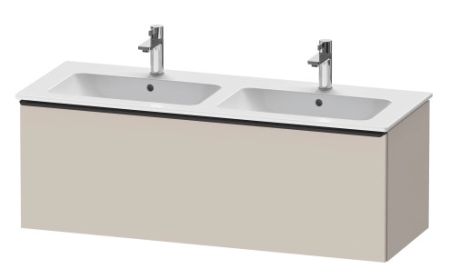 Тумба под раковину Duravit D-Neo, 128х46,2х44 см, подвесная, 1 выдвижной ящик, ДСП, цвет: серо-коричневый, шкафчик навесной, прямоугольная, правая/левая, в ванную комнату