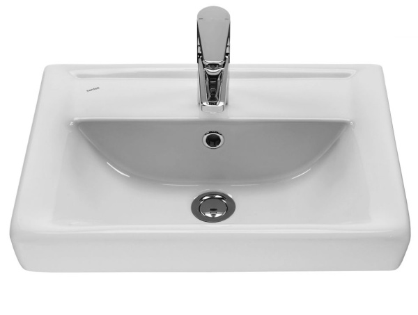 Раковина Santek Тигода 50, 50.6х38х16.5 см, встраиваемая, прямоугольная, классическая/стандартная, цвет белый, керамическая/фарфоровая, отверстие под смеситель, слив-перелив