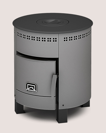 Печь Печурка Плюс (без казана) ТЕПЛОДАР 50м³, отопительная, варочная поверхность/плита с 1 кольцом, напольная, пристенная, дверца стальная, длительного горения, на дровах/брикетах/торф