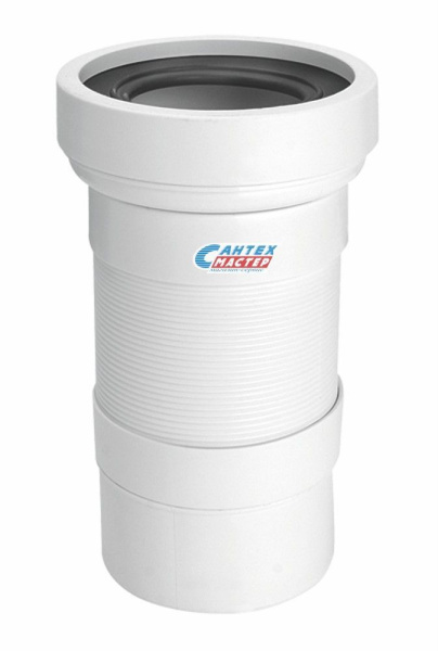 Гофра для унитаза McAlpine 110 мм длина 230-440 мм (гладкий выход) труба гофрированная фановая,канализационная,раздвижная MRWC-F23P