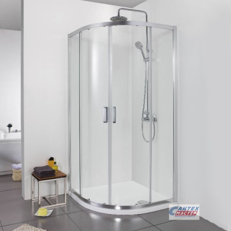 Душевое ограждение Sole Omega 100х100х190 профиль хром прозрачное стекло