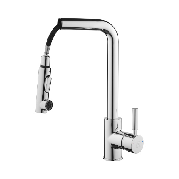 Смеситель для кухни/мойки AQUEDUC однорычажный, вытяжной/поворотный/высокий излив, длина излива 220 мм, высота 324 мм латунь, цвет хром 345391