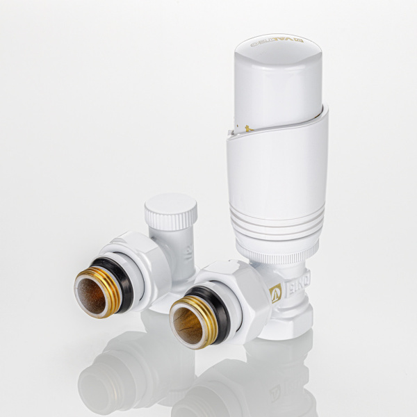 Комплект терморегулирующего оборудования VALTEC угловой 1/2" (белый) VT.045.WR.04