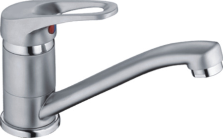 Смеситель для умывальника HAIBA однозахватный, поворотный, латунный, длина 170 мм, латунь, цвет хром матовый