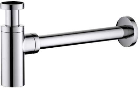 Сифон для раковины Aquatek AQ6012CR бутылочный, без выпуска, 1 1/4" горизонтальный/боковой выпуск (в стену), латунь/нержавеющая сталь, цвет хром, для раковины/умывальника