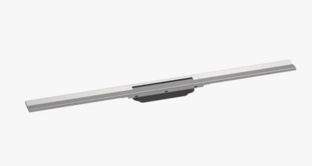 Решетка Hansgrohe RainDrain Flex 90, для пристенного монтажа, для душевого трапа, укорачиваемый, 90х6 см, цвет шлифованная сталь, для душа в пол, нержавеющая сталь, прямоугольная