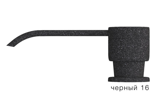 Дозатор жидкого мыла Polygran встраиваемый на раковину цвет черный, материал корпуса дозатора - искусственный камень
