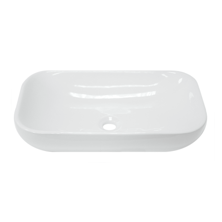 Раковина Sanita Infinity 60 ( 59,8х36,7х12,2 см ) накладная, прямоугольная/чаша, керамическая/фарфоровая, цвет белый, без отверстия под смеситель, без слива-перелива, на столешницу/тумбу (Санита) 