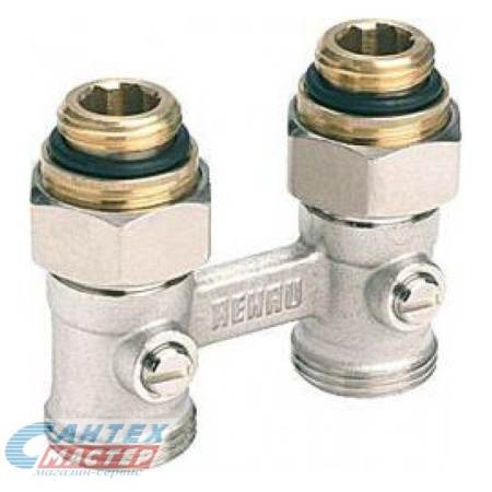Узел нижнего подключения Rehau (12407271001) прямой 1/2 НР(ш) х 3/4 ЕК НР(ш) для радиатора с шаровыми кранами и накидными гайками