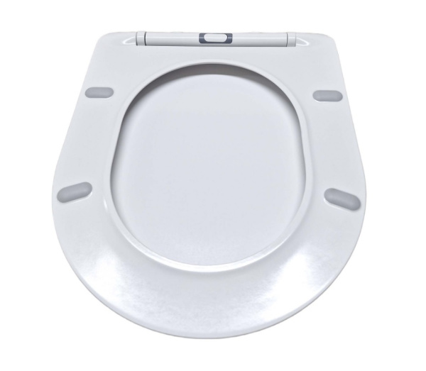 Cиденье для унитаза Aquatek Оберон 42х36х3 см дюропласт, цвет белый, с крышкой, быстросъемное, микролифт (SoftClose), крепление