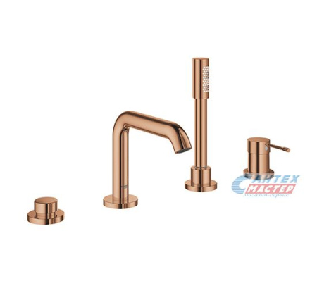 Смеситель для ванны Grohe Essence+ с душевым гарнитуром на 4 отверстия теплый закат 19578DA1