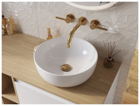 Раковина Cersanit Moduo 40, накладная, круглая, керамическая/фарфоровая, цвет белый, без отверстия под смеситель, без слива-перелива