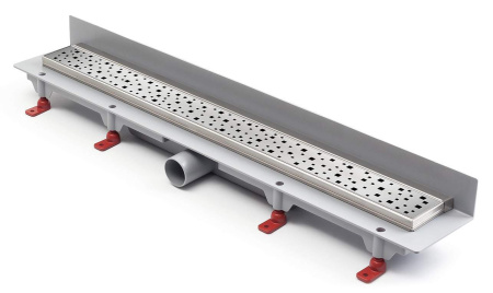 Водоотводящий желоб MCH CH 650 SN2 Square 650 мм, глянцевый хром, пристенный, с рамкой из нержавеющей стали, для монтажа к стенке с боковым сливом D 40