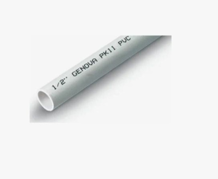 Труба ПВХ GENOVA SDR 13.5, 1/2", 15х1.57 мм, PN21, L=3,048 м клеевая, тонкостенная, (цвет белый) для холодной воды до 60 *С 