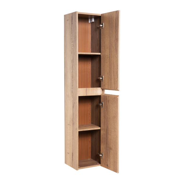 Пенал BelBagno Kraft, 33х30х160 см, подвесной, правый, 2 распашные двери/2 полки внутри, механизм доводчика, цвет дуб табак, в ванную комнату