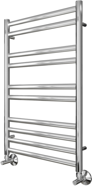 Полотенцесушитель Aquatek Оберон водяной П10 500х800 мм хром, нержавеющая сталь, лесенка, подключение нижнее