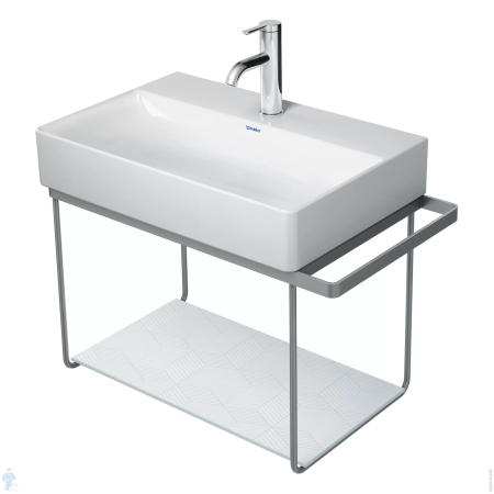 Консоль DURAVIT DuraSquare для раковины 66,5x3,81x40 см, подвесная, цвет хром, металлический каркас под раковину, тумба, прямоугольная, с полкой, с полотенцедержателем