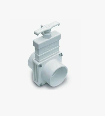 Задвижка клеевая ПВХ GENOVA 3" PN3.5 (КВ-КВ) "Гильотина" (цвет белый), (тип гильотинная, ножевая, шиберная), привод ручной