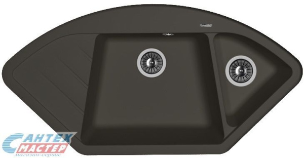 Мойка Florentina Веста, 100.6х51х21.7 см, двойная, с левым крылом, врезная, из искусственного камня, цвет антрацит, без отверстия под смеситель, слив-перелив, для кухни Мойка Florentina Веста, 100.6х51х21.7 см, двойная, с левым крылом, врезная, из искусственного камня, цвет антрацит, без отверстия под смеситель, слив-перелив, для кухни
