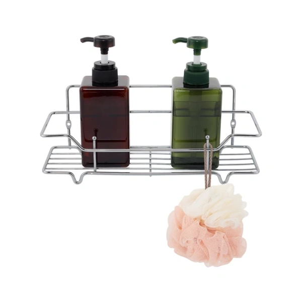 Полка одноярусная Milardo Grid прямая, 300х113 мм проволока стальная, цвет хром, 2 крючка GRICS1CM44