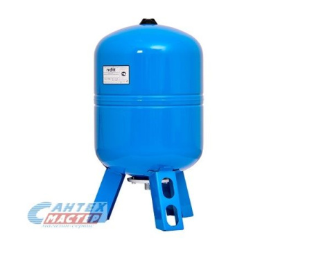 Бак расширительный 100 л (синий) Uni-Fitt на ножках, на пол, вертикальный, мембранный, накопительный, напольный, для воды, антифриза, системы водяного отопления закрытого типа