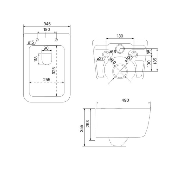 Комплект IDDIS Basic 3 в 1 инсталляция Profix, подвесной унитаз Bridge с сиденьем из дюропласта, клавиша смыва белая BASBR03i73