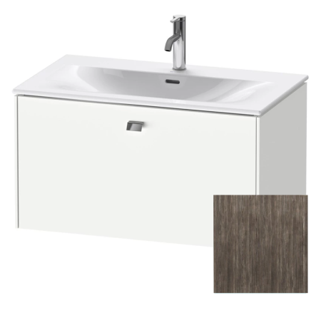 Тумба под раковину Duravit Brioso, 82х47,9х44,2 см, подвесная, 1 выдвижной ящик, ДСП, цвет: сосна терра/хром, шкафчик навесной, механизм доводчика, прямоугольная, правая/левая, в ванную комнату