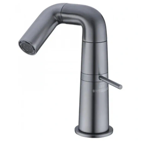 Смеситель для раковины/умывальника Haiba, однорычажный, поворотный, латунь, длина излива 66 мм, керамический, цвет пепельный