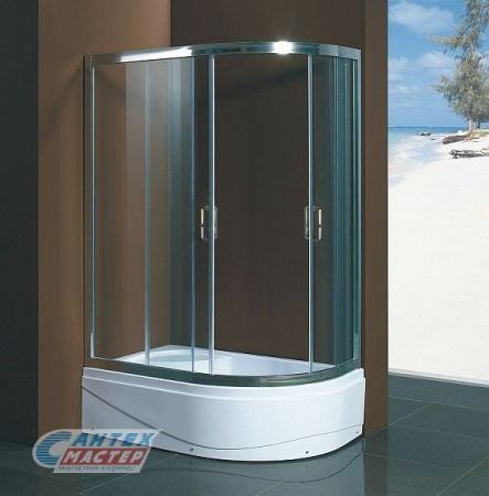 Душевой уголок BandHours Ace 812 R 80х120х200 см, с глубоким/высоким поддоном, асимметричный, правый, без крыши, раздвижной, акриловый, стеклянный, пластиковый, белый профиль, без антискольжения, комплект, для душа, ванной, квартиры, дома, дачи