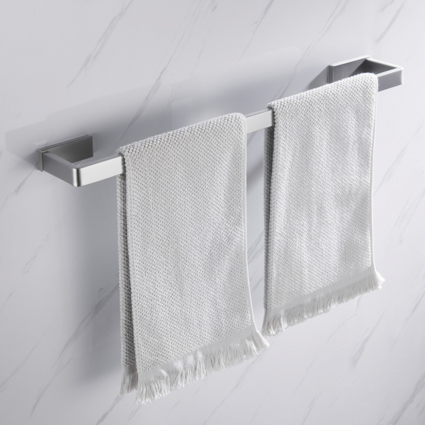 Полотенцедержатель ABBER Westen одинарный, настенный, неповоротный, 600 мм нержавеющая сталь, для полотенец, в ванную/туалет/душевую кабину, цвет сатин AA1754SP