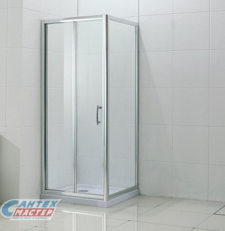 Душевой уголок BandHours Snow/Side/Rectangular 910 90х100х205 см, с низким поддоном, прямоугольный, без крыши, складные/раздвижные двери «гармошка», акриловый, стеклянный, пластиковый, белый профиль, без антискольжения, комплект, для душа, ванной