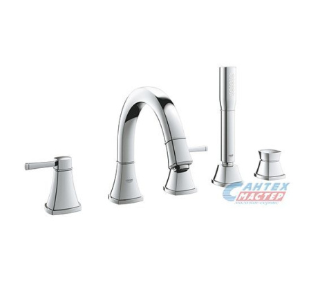 Смеситель для ванны Grohe Grandera с душевым гарнитуром на 5 отверстий хром 19919000 Смеситель для ванны Grohe Grandera с душевым гарнитуром на 5 отверстий хром 19919000