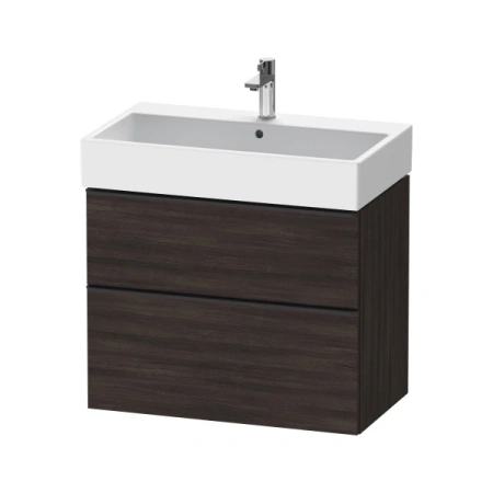 Тумба под раковину Duravit D-Neo, 78,4х44,2х62,5 см, подвесная, 2 выдвижных ящика, ДСП, цвет: каштан темный, шкафчик навесной, прямоугольная, правая/левая, в ванную комнату