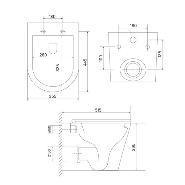 Комплект IDDIS Basic 3 в 1 инсталляция Neofix, подвесной унитаз Ray с сиденьем из дюропласта, клавиша смыва из закаленного стекла BASRNU2i73