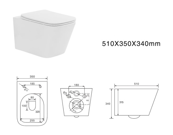 Унитаз подвесной Aquatek Либра, белый, горизонтальный (в стену) выпуск, с быстросъемным сиденьем микролифт, дюропласт, безободковый, смыв торнадо, под скрытый бачок