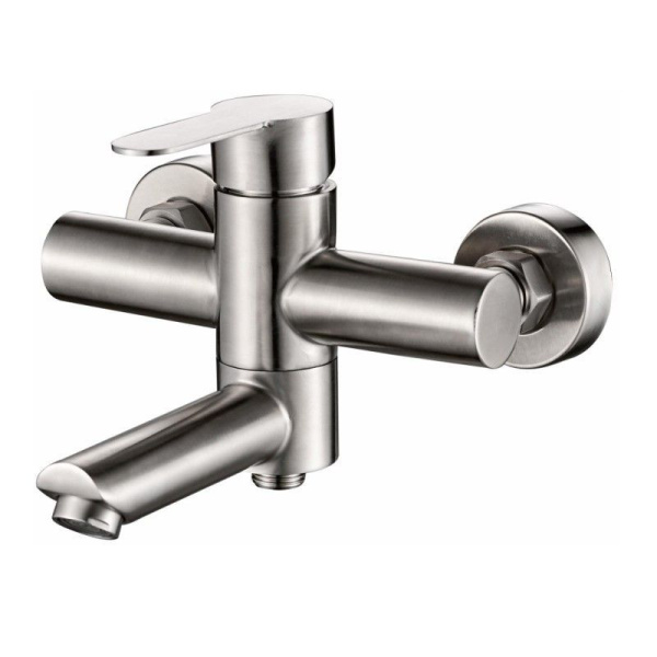 Смеситель для ванны/душа HAIBA однозахватный, хромированный, настенный, излив литой 203 мм, неповоротный, латунь, цвет серый