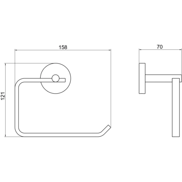 Держатель для туалетной бумаги Aquatek Бетта без крышки, цвет оружейная сталь, настенный, латунь/нержавеющая сталь, форма квадратная, для туалета/ванной