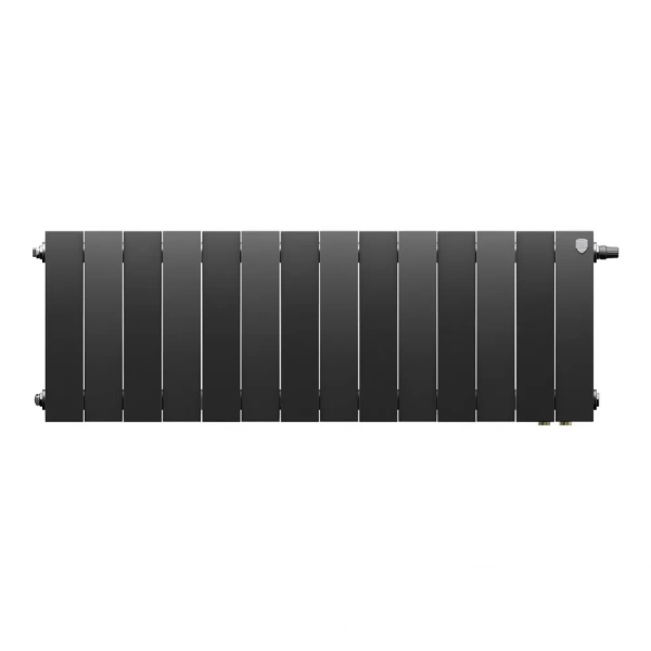 Радиатор отопления Royal Thermo PianoForte 300 Noir Sable VDR80 (14 секций) биметаллический, нижнее, правое подключение, для квартиры, дома, водяные, мощность 1722 Вт, настенный, батарея, черный