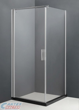 Душевой уголок Oporto 80х80х190 см, без поддона, квадратный, без крыши, одна распашная дверь, стеклянный, пластиковый, матовое стекло, хромированный профиль, комплект, для душа, ванной, квартиры, дома, дачи, размеры, метр, литой, литьевой, сантехника