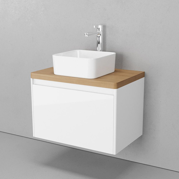 Столешница Velvex Klaufs 700 без отверстий, 688х453х39 мм, ДСП, прямоугольная, цвет дуб французский (шатане), для накладной раковины/умывальника