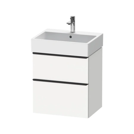 Тумба под раковину Duravit D-Neo, 51х40,2х62,5 см, подвесная, 2 выдвижных ящика, ДСП, цвет: белый матовый, шкафчик навесной, прямоугольная, правая/левая, в ванную комнату