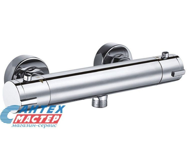 Смеситель для душа Osgard Lundebrunn термостатический, хромированный, настенный, без излива/шланга/лейки, латунь хром