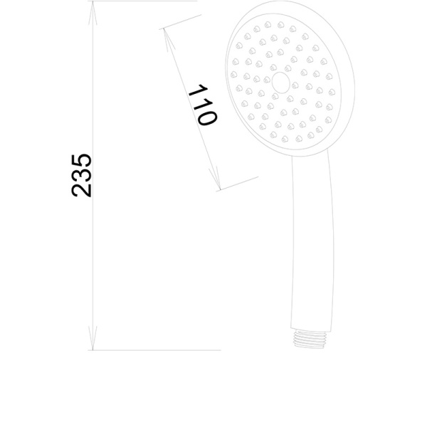 Лейка душевая Melodia Luxe 110 мм L235 мм ручная, круглая, 1 режим, хром, ABS пластик, для душа/ванной MKP26106BL