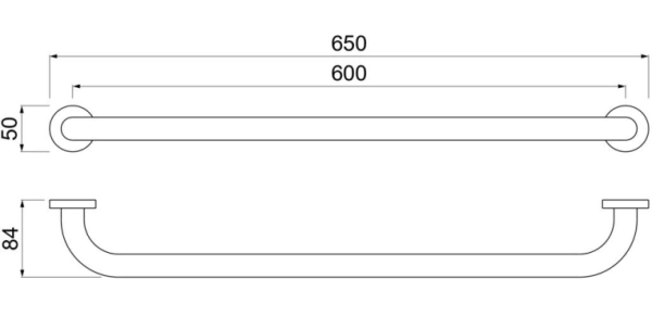 Поручень для душа/ванны Aquatek AQ4996MB настенный, 650 мм латунь, округлый, для душа/ванны, душевой, цвет матовый черный