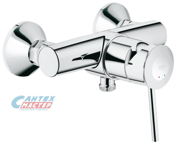 Смеситель для душа Grohe BauClassic однорычажный, керамический, настенный, без излива/шланга/лейки, латунь хром