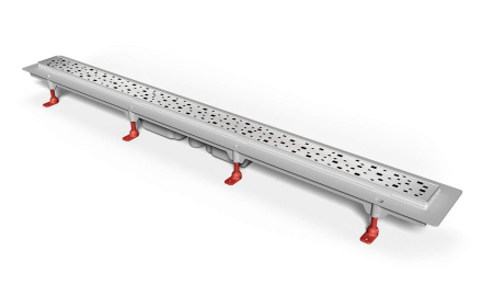 Водоотводящий желоб MCH CH750/S40S Square 750 мм, глянцевый хром, пластиковый с рамкой из пластика с нижним сливом D40