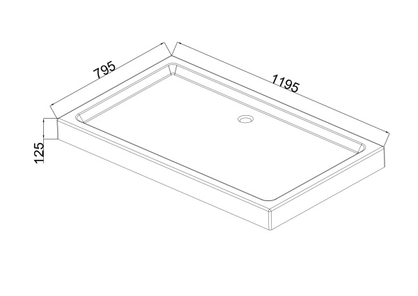 Душевой поддон Olives P-128125R-WH с сифоном 120х80 см прямоугольный, ABS - пластик, низкий, белый, антискользящая поверхность, для душа