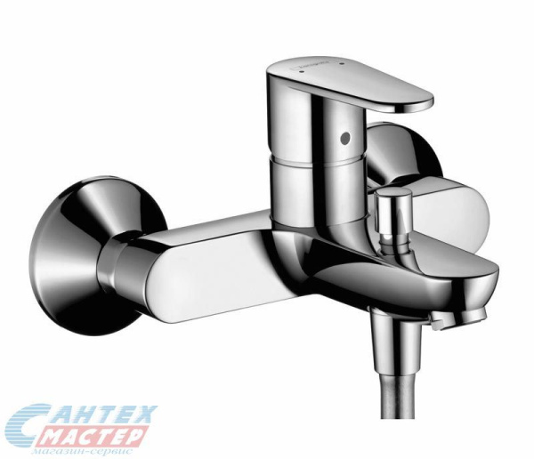 Смеситель для ванны/душа Hansgrohe Talis E2 однорычажный, керамический, настенный, излив, латунь, цвет хром, длинный, универсальный, горизонтальный, рычажный, кран, комплект, сантехника, размер, характеристики, высота, расстояние (Хансгрое) 