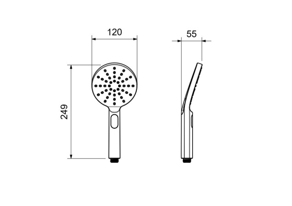 Лейка душевая Aquatek Оберон 120 мм круглая, 3 режима, шлифованное золото, пластик, ручная, для душа/ванной